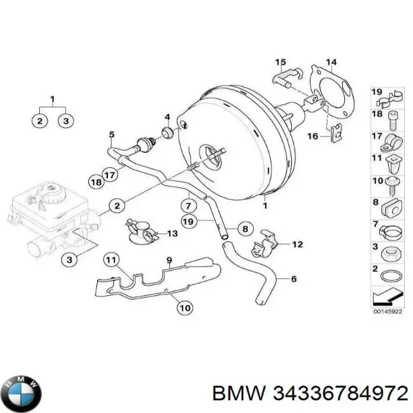 Підсилювач гальм 34336784972 BMW