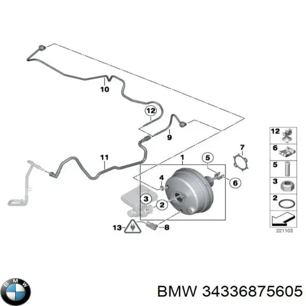 Датчик тиску пневматичної гальмівної системи 34336875605 BMW