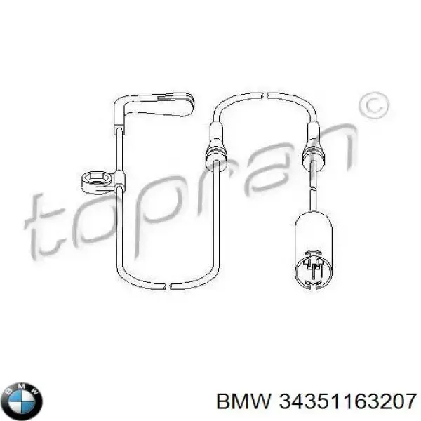 Датчик зносу гальмівних колодок, задній 34351163207 BMW