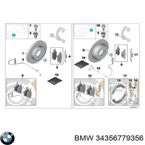 Датчик зносу гальмівних колодок, передній 34356779356 BMW