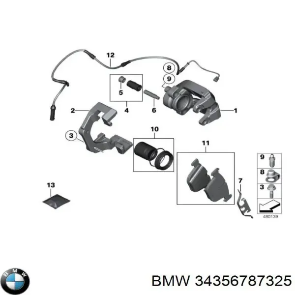 Пістон (кліп) кріплення підкрилки переднього крила 34356787325 BMW