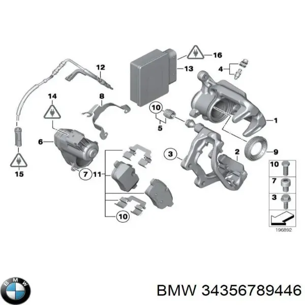 Датчик зносу гальмівних колодок, передній 34356789446 BMW