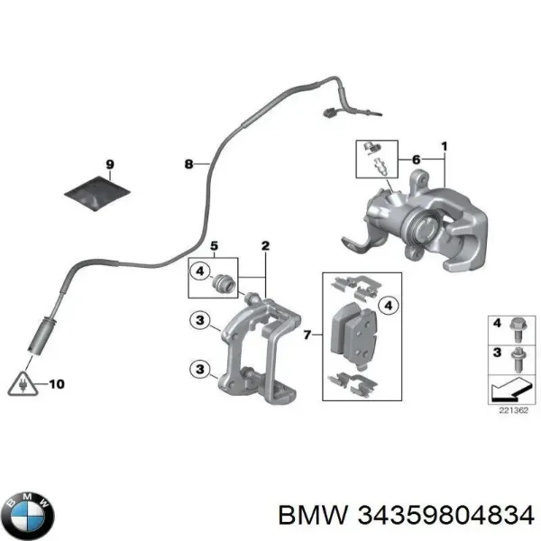 Датчик зносу гальмівних колодок, задній 34359804834 BMW