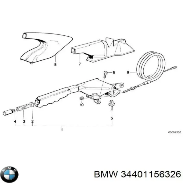 Трос ручного гальма задній, правий/лівий 34401156326 BMW
