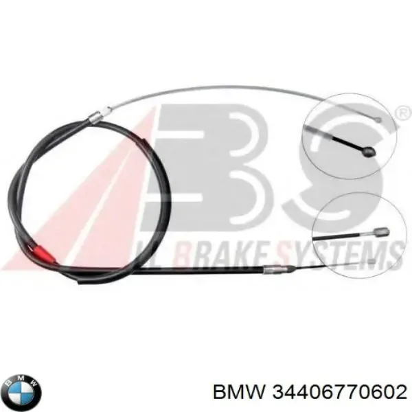 Трос ручного гальма задній, правий 34406770602 BMW