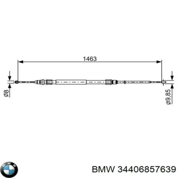 Трос ручного гальма задній, правий/лівий 34406792263 BMW