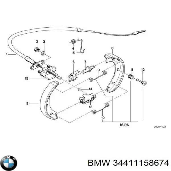 Скоба-розтяжка гальмівного барабана 34416868624 BMW
