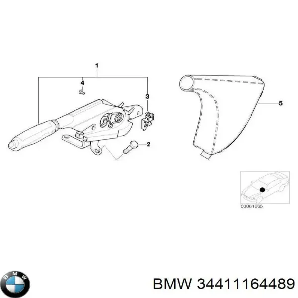 Важіль ручного гальма 34411164489 BMW