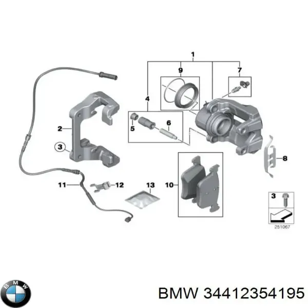 Ремкомплект переднього супорту 34412354195 BMW