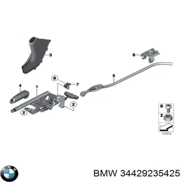 Чохол важеля ручного гальма 34429235425 BMW