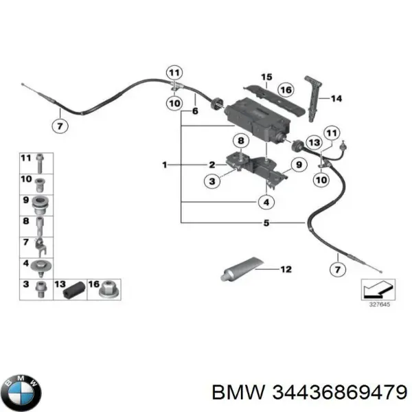 Двигун приводу гальмівного супорту заднього 34436796893 BMW