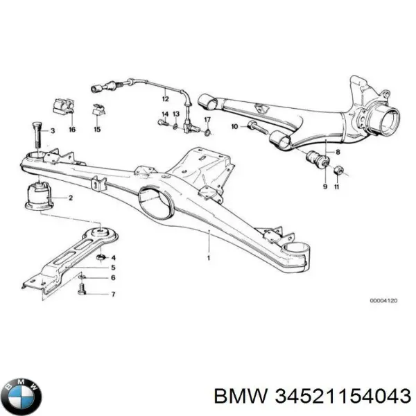 Датчик АБС (ABS) передній, правий 34521154043 BMW