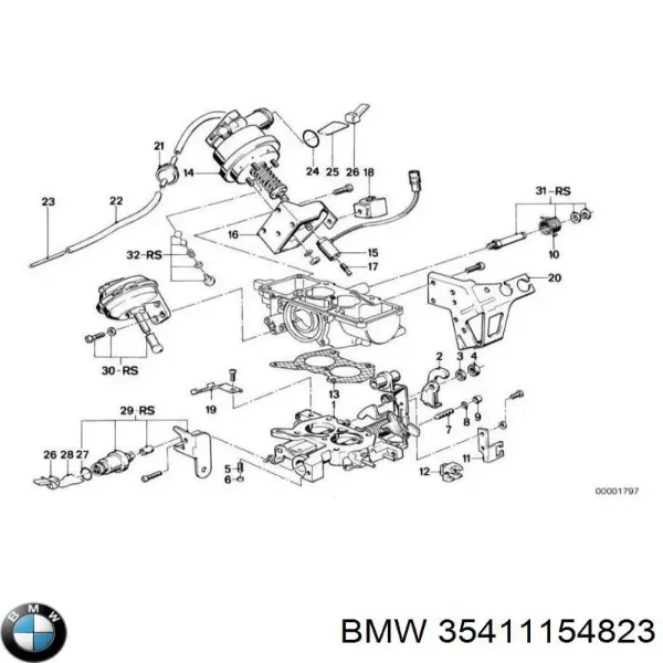 Трос газу 35411154823 BMW