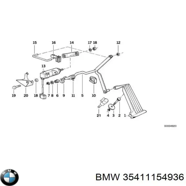 Педаль газу 1154936 BMW