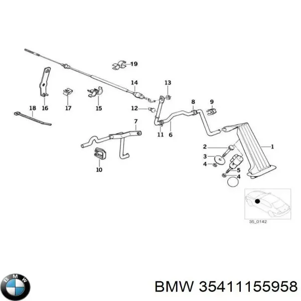 Трос газу 35411155958 BMW