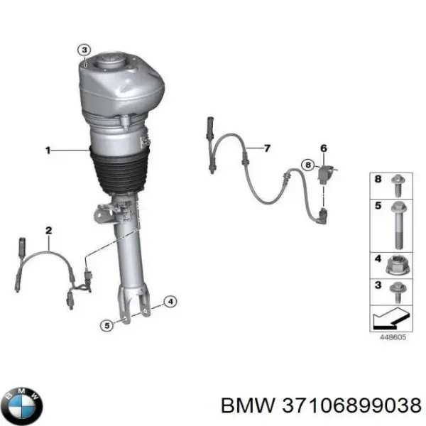 Амортизатор передній, правий 37106899038 BMW