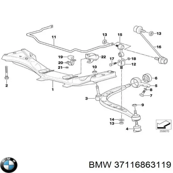 Амортизатора передній лівий 6863119 BMW