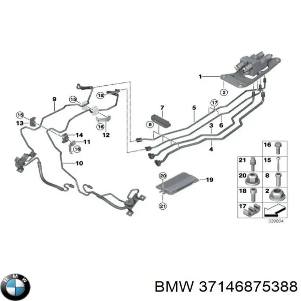 Блок керування пневмопідвіскою 37146868411 BMW