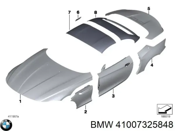 Капот 41007325848 BMW