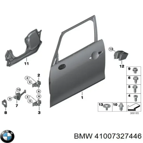 Двері праві передні 41007327446 BMW