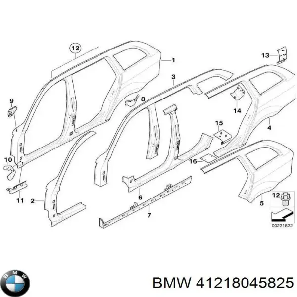 Крило заднє ліве 41218045825 BMW