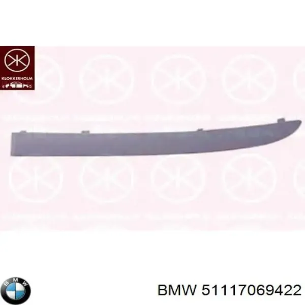 Решітка переднього бампера, права 51117069422 BMW
