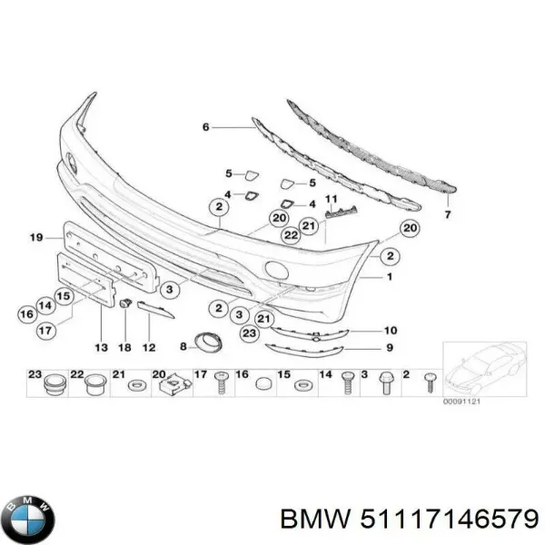 Передній бампер 51117146579 BMW