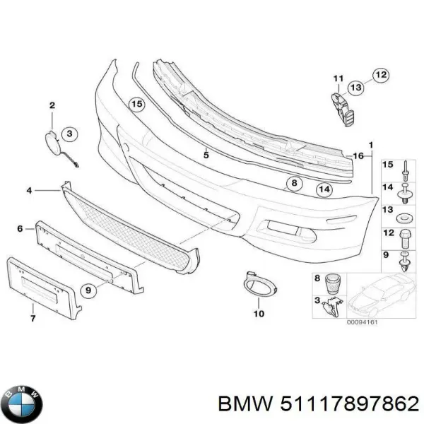 Передній бампер 51117897862 BMW