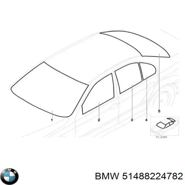 Молдинг лобового скла, верхній 51488224782 BMW