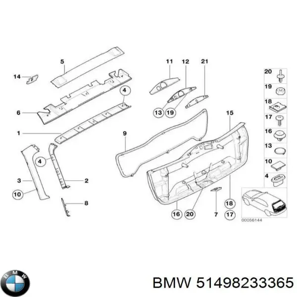 Молдинг заднього скла 8233365 BMW