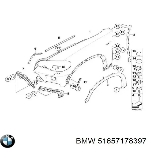 Крило переднє ліве 51657178397 BMW