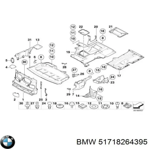 Повітропровід гальмівного диска, лівий 51718264395 BMW