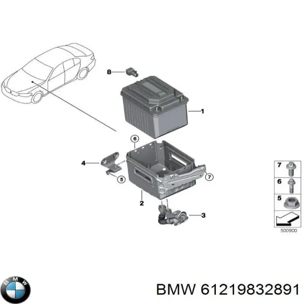 Акумуляторна батарея, АКБ 61219832891 BMW