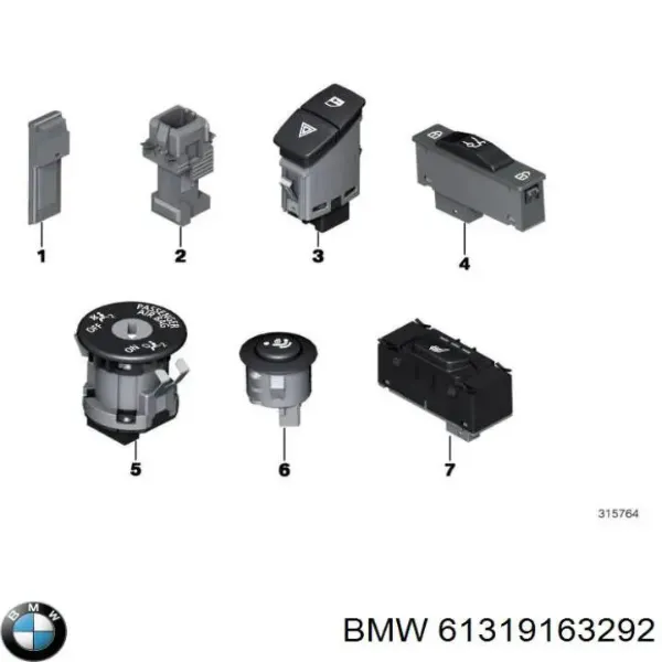 Кнопка вмикання обігріву сидіння 9384805 BMW