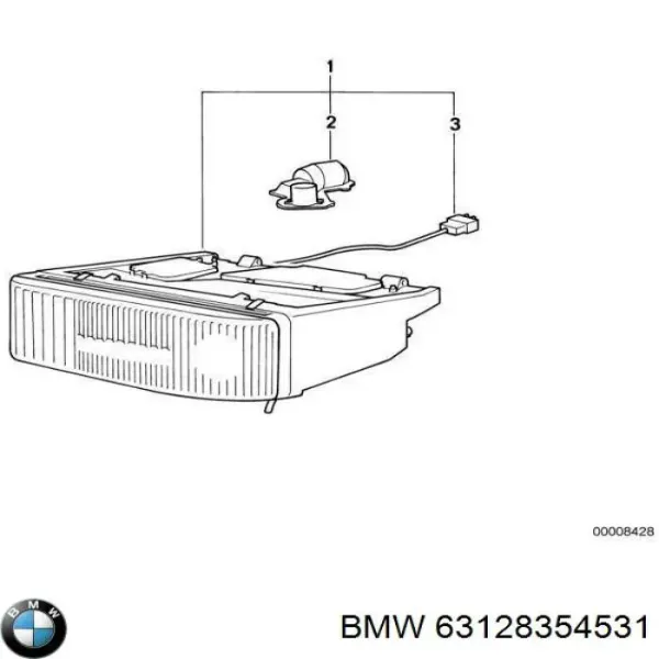 Скло фари лівої 63128354531 BMW