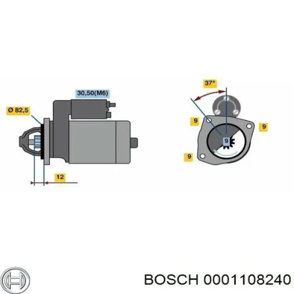 Стартер 0001108240 Bosch