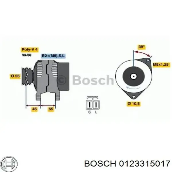 Генератор 0123315017 Bosch
