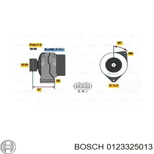 Генератор 0123325013 Bosch