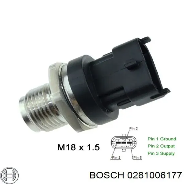 Датчик тиску палива 281006177 Bosch