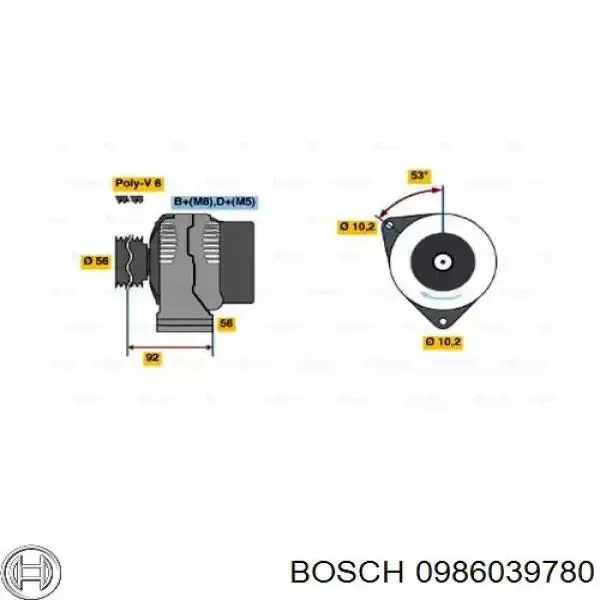 Генератор 0986039780 Bosch