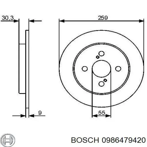 Диск гальмівний задній Bosch 0986479420