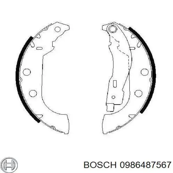 Колодки гальмові задні, барабанні 0986487567 Bosch