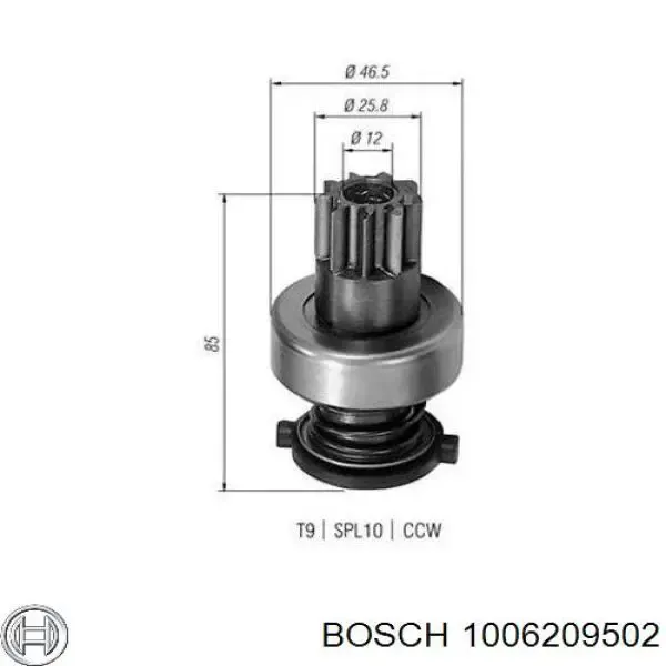 Бендикс стартера 1006209502 Bosch