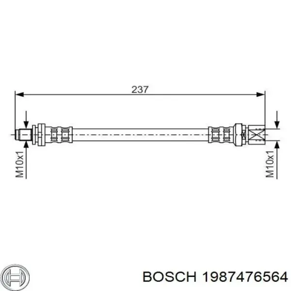 Шланг гальмівний задній 1987476564 Bosch