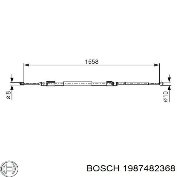 Трос ручного гальма задній, правий/лівий 1987482368 Bosch