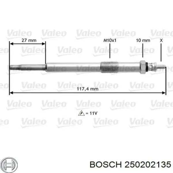 Свічка накалу 250202135 Bosch