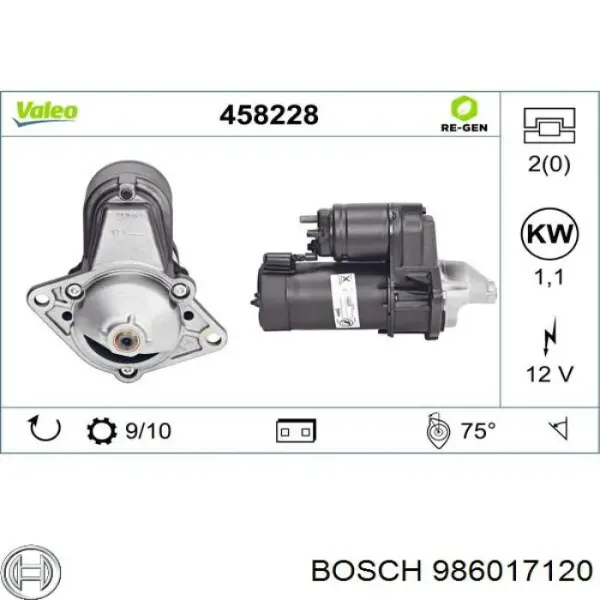 Стартер 986017120 Bosch