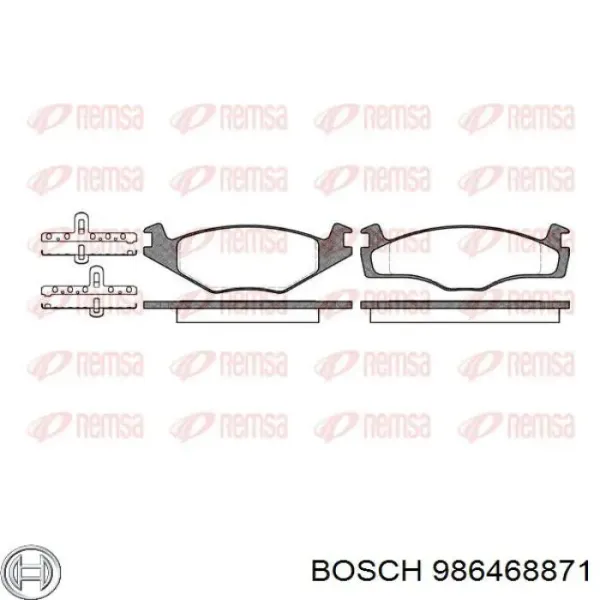 Передні тормозні колодки 986468871 Bosch