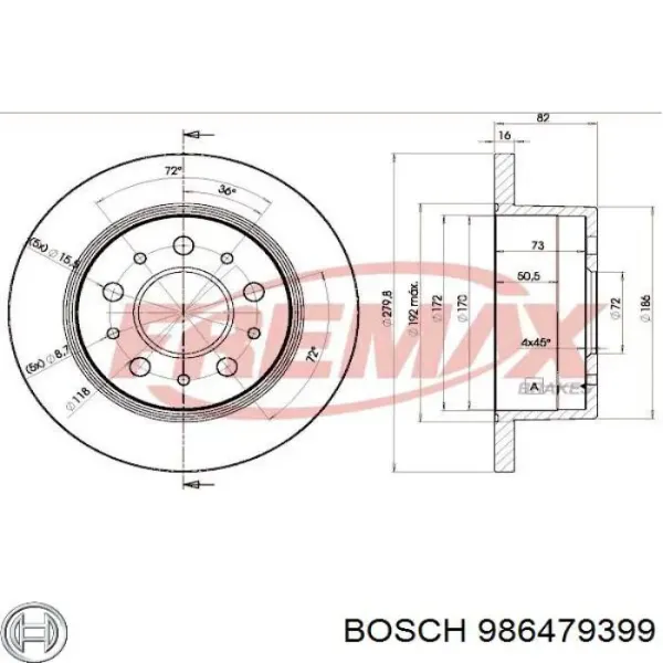 Гальмівні диски 986479399 Bosch