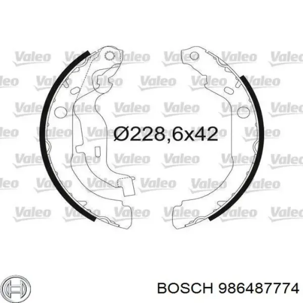 Колодки гальмові задні, барабанні 986487774 Bosch